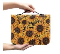 Ceudet Girasole Farfalla Donne Bibbia Custodia per Studio Bibbia Bibbia Coperture Caso Bibbia Organizer Bag PU Cuoio Bibbia Coperture, Girasole Autun, XXL