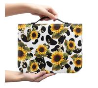 Ceudet Green Leaves - Custodia per bibbia da donna, per il giorno di San Patrizio, borsa da trasporto con segnalibro, borsa per chiesa, grande libro per donne e uomini, Stampa di mucca di girasole, M