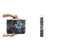 Ceudet Rose Butterfly Bibbia Covers per uomo donna Bibbia cover PU pelle Bibbia custodia per il trasporto di grandi dimensioni portachiavi portachiavi multifunzionale, Croce Fiore, L(10.2*7*1.9