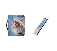 Ceudet Rose Butterfly Bibbia Covers per uomo donna Bibbia cover PU pelle Bibbia custodia per il trasporto di grandi dimensioni portachiavi portachiavi multifunzionale, Babbo Natale Cervo, L(10.2*7*1.9