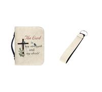 Ceudet Rose Butterfly Bibbia Covers per uomo donna Bibbia cover PU pelle Bibbia custodia per il trasporto di grandi dimensioni portachiavi portachiavi multifunzionale, Croce, L(10.2*7*1.9 inches)