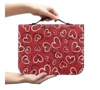 Ceudet Sunflower A Cross Bibbia Cover Case per donne uomini Bibbia Custodia per il trasporto Borsa Scrittura Borsa in pelle PU Leggero Chiesa Borsa per Christian, Cuore Rosso Amore, L