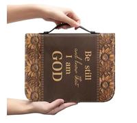 Ceudet Sunflower A Cross Bibbia Cover Case per donne uomini Bibbia Custodia per il trasporto Borsa Scrittura Borsa in pelle PU Leggero Chiesa Borsa per Christian, Testo Girasole Classico, M