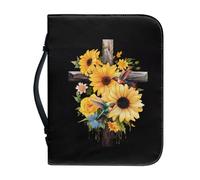 Ceudet Sunflower Fall Women Bibbia Custodia per il trasporto della Bibbia multiuso Protezione Bibbia leggera Coperture per la Bibbia per donna di grandi dimensioni, Croce fiore uccello, M