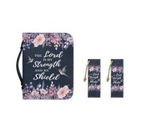Ceudet Sunset - Custodia per il trasporto della Bibbia da donna, multiuso, per segnalibri, segnalibro in pelle di grandi dimensioni, fatto a mano, 2 pezzi, Fiori di uccello, L Size