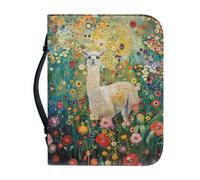Ceudet The Ais My Song, custodia per bibbia con manico, in pelle ecologica in poliuretano, impermeabile, multifunzionale, resistente, per bibbia, 2XL, Alpaca Retro Flower, M
