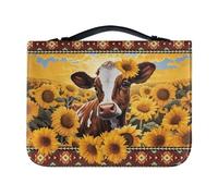 Ceudet Una custodia per bibbia portatile stampata con manico e cerniera, borsa tote in pelle per bambini e adulti, robusta custodia leggera per il trasporto della Bibbia, borsa per libri per gli