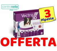 Ceva VECTRA 3D Antiparassitario per cani da 10 a 25 Kg → 3 Pipette da 3,6 ml