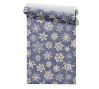 CEVAN Carta Autoadesiva Per Mobili da Parati Muro Esterno Fiocco Di Neve Natale Floreale Moderna Pannelli Decorativi In Pvc Parete Rivestimento Murale 45x300cm