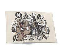 CEVAN Lino Tovaglietta Pranzo Ufficio Stoffa Tovaglia Quadrata Cotone Scarabocchio dei Cartoni Animati Set di 8, Americana Bambina Tovagliette Colazione New York 32x42cm