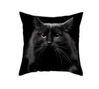 CEVAN Poliestere Copricuscini x Divani Federa Cuscino Letto Singolo Il Gatto Federa Cuscini Sedie Cucina Copricuscino One Piece Nero Decorazioni Murali 45x45cm,1Pcs