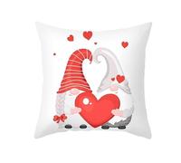 CEVAN Poliestere Federa per Cuscini Divano Federe Cuscino Inter Gnomi di San Valentino Fodere Cuscini Cucina Copricuscino Rettangolare Rosso Decorazioni Murali 45x45cm,1Pcs