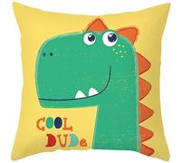 CEVAN Poliestere Federe Cuscini Federa per Cuscino Divano Cartone Animato Simpatico Dinosauro Fodere Cuscini Colori Pastello Copricuscino One Piece 45x45cm,1Pcs