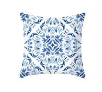 CEVAN Poliestere Federe per Cuscini Bambini Copricuscino Letto Trapuntato Stile Etnico Bohémien Copricuscini per Sedie Federa Cuscino One Piece Blu Decorazioni Murali 40x40cm,1Pcs