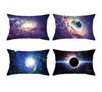 CEVAN Poliestere Federe per Cuscini Federa per Cuscino Tessuto Universo Galassia Federe per Cuscini in Cotone Federa Cuscino Ufficio Blu Decorazioni Murali 30x50cm,4Pcs