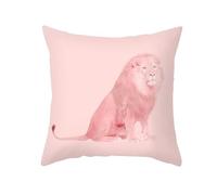 CEVAN Poliestere Fodera per Cuscini Esterno Federe Divano Fantasia Leone Fodere Cuscini Personalizzate Federe Cuscino Shabby Chic Rosa Decorazioni Murali 45x45cm,1Pcs