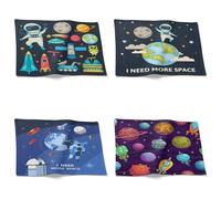 CEVAN Tovaglietta Colazione Bambina Sottopiatti Quadrati Eleganti Pianeta Set di 4, Festa Compleanno Resistente al Calore per Cucina, Il Ristorante L'Ufficio, 21x32cm