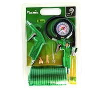 CEVIK PRO CA-CK220 - Kit Accessori per Compressore da 6 Pezzi - Include Pistola di Soffiaggio e Gonfiatore Pneumatici - Attacco Universale - Spirale 5m e 3 Ugelli - Ideale per Pulizia e Gonfiaggio