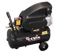 CEVIK PRO - CA-PRO25 - Compressore d'Aria Monoblocco - 92 dB - Capacità 24 L - Motore 2.5HP - Pressione Max 8 Bar - Portata 195 l/min - Lubrificazione con Olio - Ruote per il Trasporto - Maniglia Ergonomica