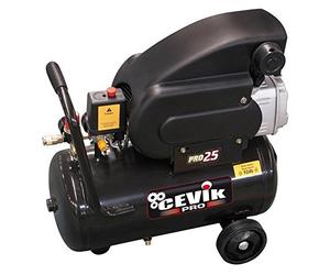 CEVIK PRO - CA-PRO25 - Compressore d'Aria Monoblocco - 92 dB - Capacità 24 L - Motore 2.5HP - Max 8 Bar - Portata 195 l/min - Lubrificazione con Olio - Maniglia Ergonomica