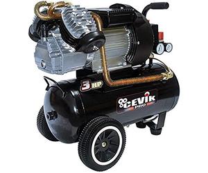 CEVIK PRO - CA-PRO25VX - Compressore Aria - Testata a V - 72 dB - 24 Litri - 3HP - Max 8 Bar - 340 l/min - Con Olio - Doppia Uscita Aria - Compatto e Portatile - Compressore per Verniciatura e Utensili Pneumatici