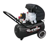 CEVIK PRO - CA-PRO51NG - Compressore Aria Portatile Monoblocco - 94 dB - 50 Litri - 2.5HP - Max 9 Bar - 246 l/min - Senza Olio - Due Uscite Aria - Compatto e Portatile - Compressore per Verniciatura e Pneumatica