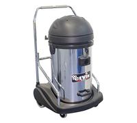 CEVIK PRO CE-PRO703INOXTR Aspiratore Industriale 2900W - 77L Inox - 3 Motori Indipendenti - Carro Basculante - Bidone Aspiratutto Solidi e Liquidi - Uso Professionale
