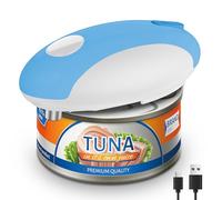 CEVING Blue Rechargeable Electric Can Opener - One-Touch Automatic Operation, Magnetic Lid Holder & Smooth Edge Cutting, Cordless & Easy to Use for Seniors, Works with All Standard Cans