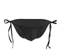 CEWIFO Bikini Tanga Slip Uomo Microfibra Sensuale con Lacci Design Elegante Maschile Elasticizzato Comodo Modello Tinta Unita (Black, One Size)