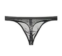 CEWIFO Boxer Mare Perizoma Uomo Sensuale in Rete Trasparente Maschile Sottile Eccitante per Il Divertimento Camera da Letto Slip Vita Bassa Mini Mutande Nere Bianchi