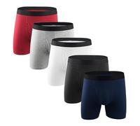 CEWIFO Boxer Uomo 6 Pack Mutande Slip Nero XL Cotone Senza Elastico Microfibra Seamless Intimo Sexy Hot per Sesso Aperto Perizoma Latex