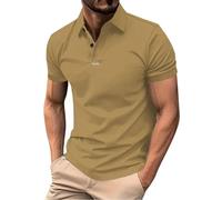 CEWIFO Camicia Sportiva Uomo a Coste con Colletto Aperto E Bottoni per Stile Casual Versatile Elegante Camicie da Elasticizzata Taglie Forti Lino