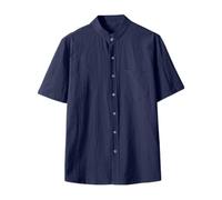 CEWIFO Camicia Uomo Elegante Classiche Camicie Hawaiane Tinta Unita Maglia Maniche Corte Rossa con Collo Rovesciato Magliette Militari Trend T Shirt Personalizzata Lato Cuore E Retro