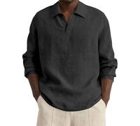 CEWIFO Camicie Estive Uomo Camicia da Elegante Casual con Maniche Lunghe e Colletto Abbottonato per Un Business Rilassato vestibilità Normale Stile Urbano