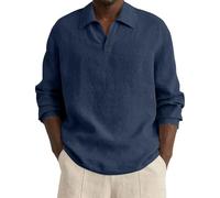 CEWIFO Camicie Estive Uomo Camicia da Elegante Casual con Maniche Lunghe e Colletto Abbottonato per Un Business Rilassato vestibilità Normale Stile Urbano