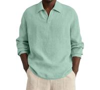 CEWIFO Camicie Estive Uomo Camicia da Elegante Casual con Maniche Lunghe e Colletto Abbottonato per Un Business Rilassato vestibilità Normale Stile Urbano