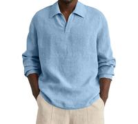 CEWIFO Camicie Estive Uomo Camicia da Elegante Casual con Maniche Lunghe e Colletto Abbottonato per Un Business Rilassato vestibilità Normale Stile Urbano