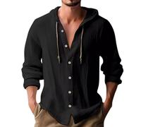 CEWIFO Camicie Estive Uomo Leggero Camicia Estiva da Cargo Felpa Zip Senza Cappuccio Risvolto Maglie Calcio in Stile Bohemien Hippy Classic T Shirt Oversize Grigia