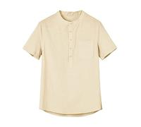 CEWIFO Camicie Estive Uomo Slim Fit No Stiro Multisizea Maglia Maniche Corte Risvolto Maglie Cotone Manica Lunga Confortevole T Shirt Divertenti