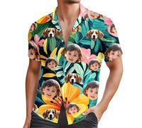 CEWIFO Camicie Uomo Particolari Camicia da con Stampa Floreale per Un Casual e Personalizzato vestibilità Normale Tinta Unita Estive Interni Spiaggia Hippie