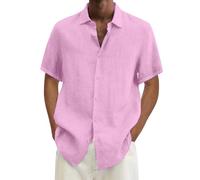 CEWIFO Camicie Uomo Slim Fit XXS Classiche Basic Camicia Estate Maniche Lunghe Tinta Unita Doppia Tasca Abbigliamento Casual Elegante Leggero Traspirante (M)