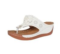 CEWIFO Ciabatte Doccia Donna Antiscivolo Sandali con zeppa comodi e funzionali per design che riduce la fatica del piede (White, 43)