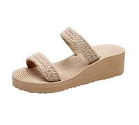 CEWIFO Ciabatte Spugna Donna Flip Flop Pantofole Estive con alla Comode Leggere e Pratiche da Indossare (Beige, 37)