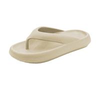 CEWIFO Ciabatte Spugna Donna Pantofole Donna Estive Ciabatte Infradito Estive con Antiscivolo per Uso Esterno e Bagno Morbide e Comode per Coppie Casual (Beige, 45)