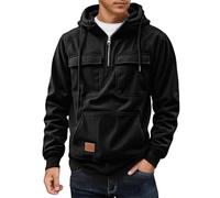 CEWIFO Felpe Uomo Estive con Cappuccio e Zip Felpa Oversized Anime Rossa Maglione Taglie Forti Giacca Blu Elegante Giubbotto Senza Maniche Varsity Jacket Verde