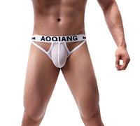 CEWIFO Intimo Uomo Hot per Sesso Aperto sotto Mutande Uomo Sexy Intimo Sexy Uomo Tanga Uomo Sexy Trasparente Intimo Uomo Sexy Hot Trasparente Slip Uomo Sexy con la Cerniera Bianco S