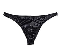 CEWIFO Intimo Uomo Sexy Tanga Uomo Sexy Hot Rosso Perizoma Thong String Tanga Intimo Pizzo Intimo Uomo Hot per Sesso Aperto sotto Slip Uomo Sexy Trasparente A-6-Nero S