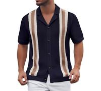 CEWIFO Maglietta Casual da Uomo per Elegante E Comodo in Tutte Le Occasioni di Stile Vacanza Camicie No Stiro Tradizionale Lino T-Shirt Anime