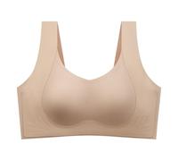 CEWIFO Reggiseno con Ferretto Reggiseni Basic da Donna Senza Cuciture per Copertura Sostegno Lateralecomfort Wireless Bras Struttura Liscia E Morbida Abbigliamento Casual (Khaki, S)
