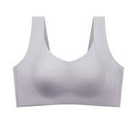 CEWIFO Reggiseno Donna Cotone Trasparente Senza Cuciture per Copertura Sostegno Lateralecomfort Wireless Bras Struttura Liscia E Morbida Abbigliamento Casual (Grey, S)